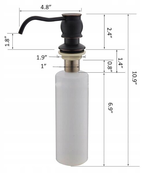 Gamma Retro, mosogatószer adagoló mosogatóhoz 400ml, króm, GMA-DOZR-CH