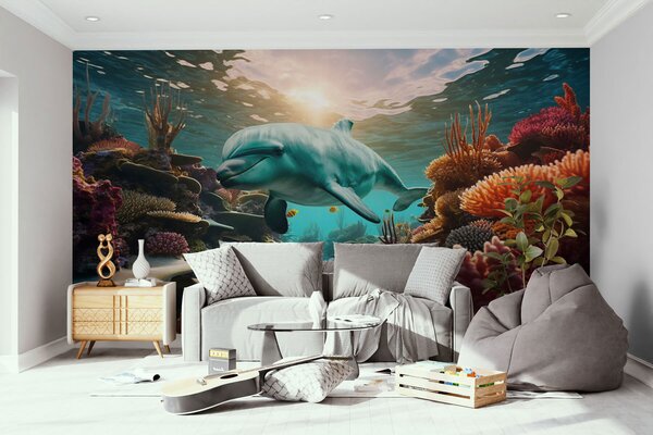 Fotótapéta Delfin úszik az óceánban, Modern fotótapéta, Modern fotótapéta, w01873 - Muralas.hu