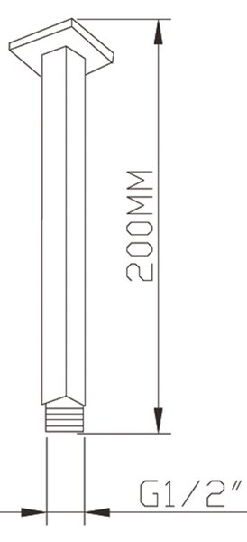 Sapho Sapho, mennyezeti zuhanykar, négyzet, 200 mm, arany matt, 1205-07 GB