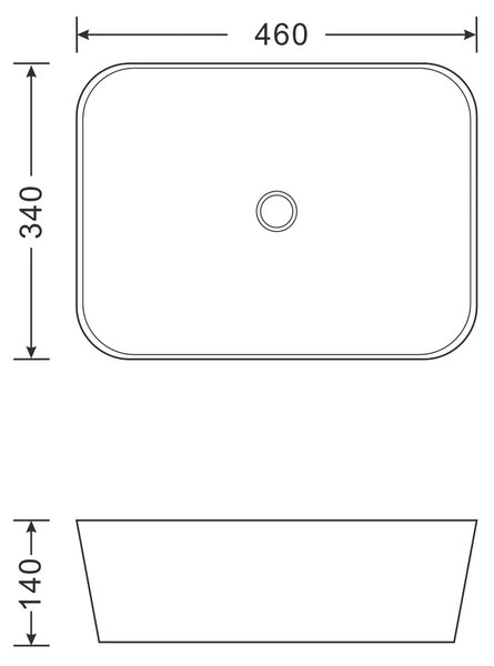 Aqualine Aqualine, Kerámia munkalap mosogató, 46x34 cm, fehér, 46341
