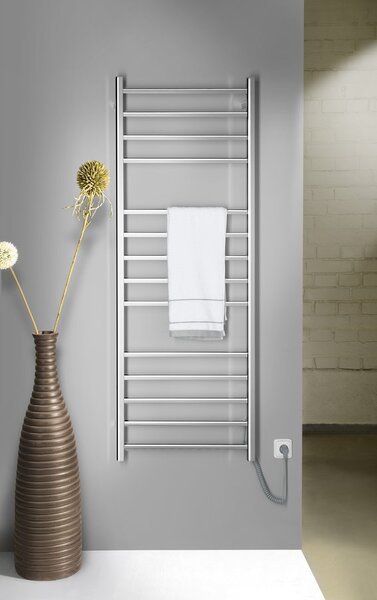 Sapho Sapho, ESKINADO elektromos törölközőszárító, négyzet, 600x1500 mm, 130 W, polírozott rozsdamentes acél, ER450V