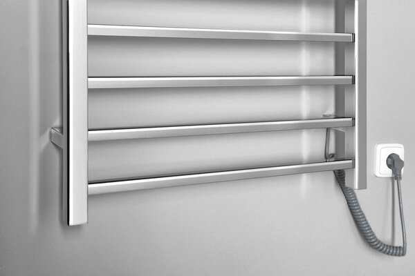 Sapho Sapho, ESKINADO elektromos törölközőszárító, négyzet, 600x1500 mm, 130 W, polírozott rozsdamentes acél, ER450V