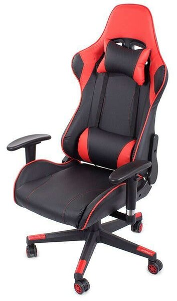 Irodai forgószék Gamer szék, fekete/piros v2