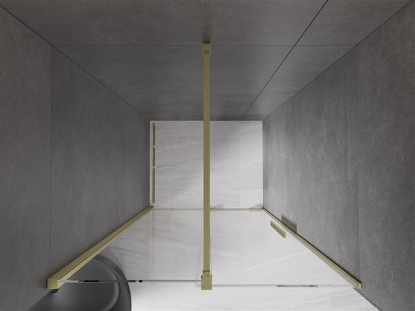 Mexen Velar, nyílásba tolóajtó 75x200 cm, 8mm átlátszó üveg, arany matt, 871-075-000-01-55