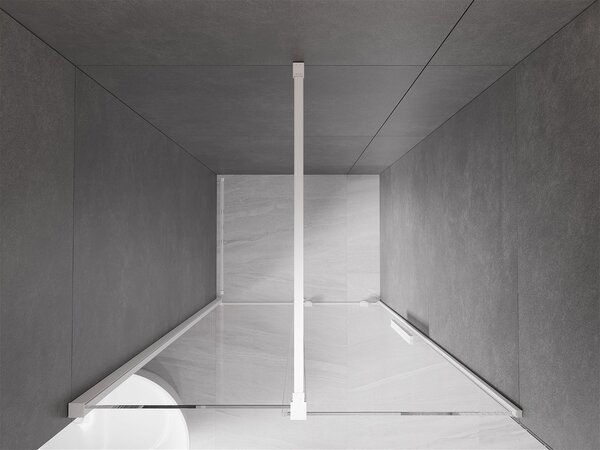 Mexen Velar, nyitható tolóajtó 75x200 cm, 8mm átlátszó üveg, fehér, 871-075-000-01-20