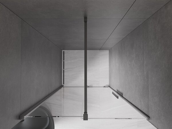 Mexen Velar, nyitható tolóajtó 80x200 cm, 8mm átlátszó üveg, grafit matt, 871-080-000-01-66