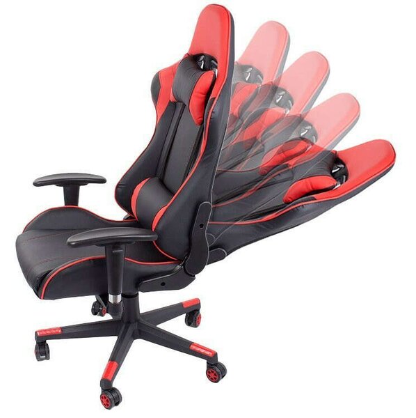 Irodai forgószék Gamer szék, fekete/piros v2