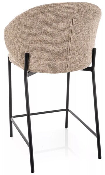 Kioto H-2 Bárszék Textil Bézs Fekete Fém Vázzal