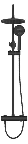 Invena Kalitea, karos zuhanycsaptelep fej feletti esőzuhannyal 22x22 cm, kézi zuhanyfejjel, fekete matt, INV-AU-72-004-V