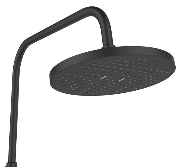 Invena Kalitea, karos zuhanycsaptelep fej feletti esőzuhannyal 22x22 cm, kézi zuhanyfejjel, fekete matt, INV-AU-72-004-V