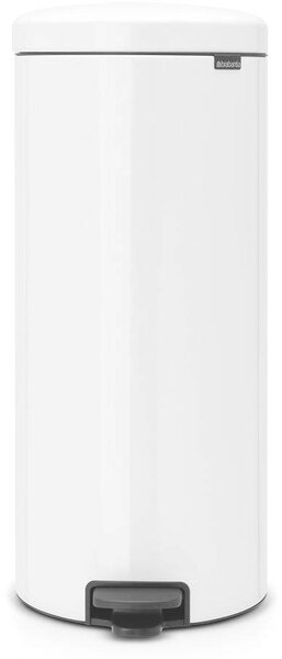 Brabantia NewIcon pedálos hulladékgyűjtő szagmentesen záródó Soft-Close fedél, acél belső tartály, 30L - G méret, acél, fehér - 114748