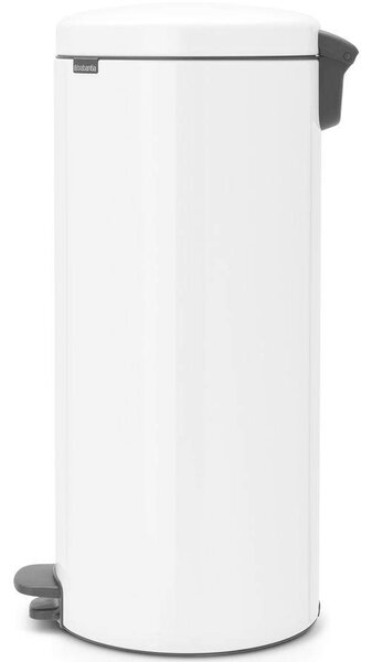 Brabantia NewIcon pedálos hulladékgyűjtő szagmentesen záródó Soft-Close fedél, acél belső tartály, 30L - G méret, acél, fehér - 114748