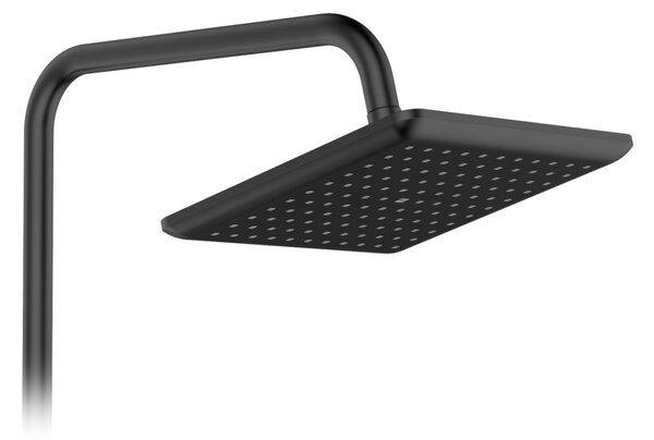Invena Neri, karos zuhanycsaptelep fej feletti esőzuhannyal 23x23 cm, kézi zuhanyfejjel, fekete matt, INV-AU-09-B04-L