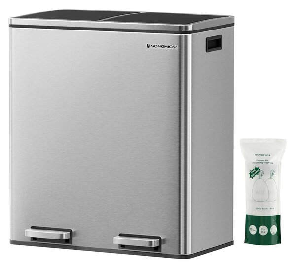 Szelektív hulladékgyűjtő, 2 műanyag belső tartállyal, 2 x 30 L