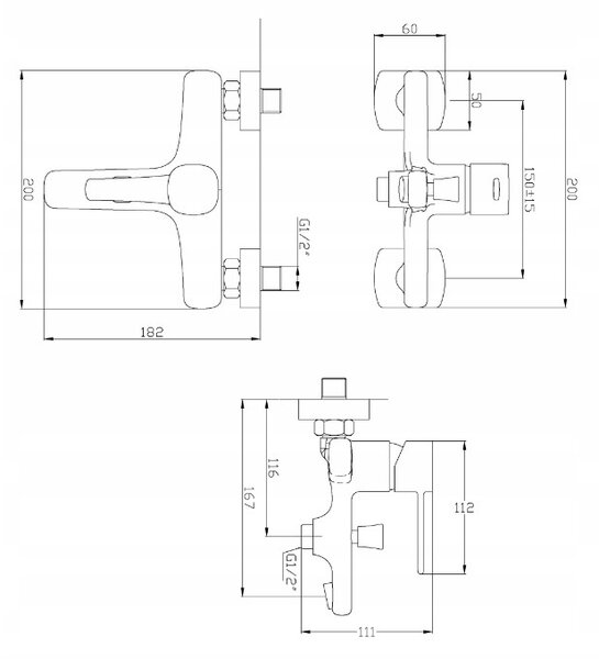 Invena Trend, kád csaptelep pontos kézizuhany készlettel, réz matt, INV-BW-02-014-V