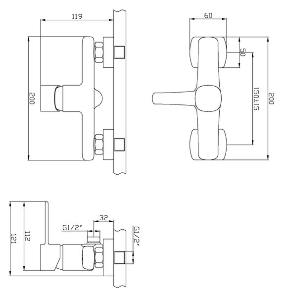 Invena Trend, zuhanycsap kézi pontos zuhanykészlettel, rézmatt, INV-BN-02-014-V