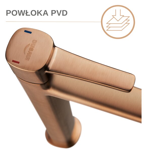 Invena Trend, magas mosdócsaptelep h-286, matt réz, INV-BU-02-W14-V