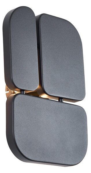 Design fali lámpa fekete 3-lámpás - Planes