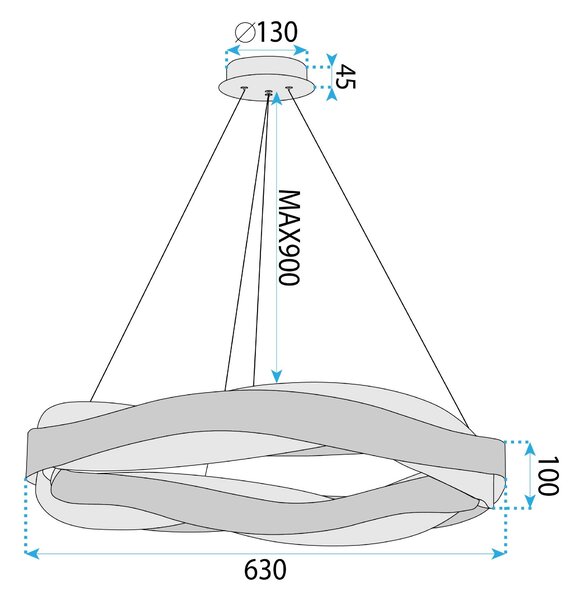 Mennyezeti lámpa LED APP1802-CP Brush Gold