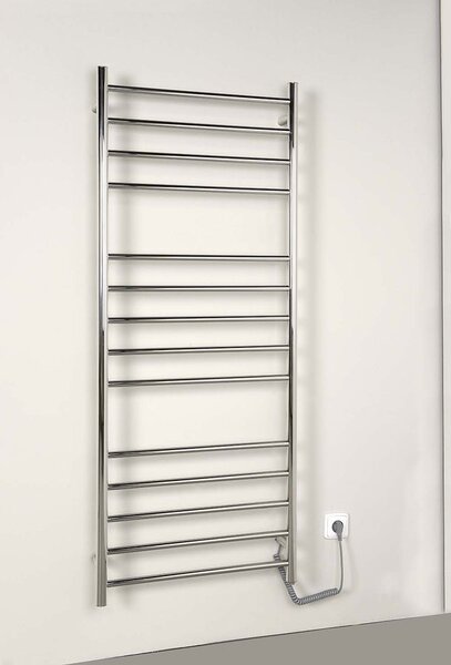Sapho Sapho, REDONDO elektromos törölközőszárító, kerek, 630x1160 mm, 130 W, polírozott rozsdamentes acél, ER230V