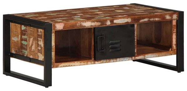 VidaXL dohányzóasztal többszínű 90x50x36cm tömörfa újrahasznosított fa