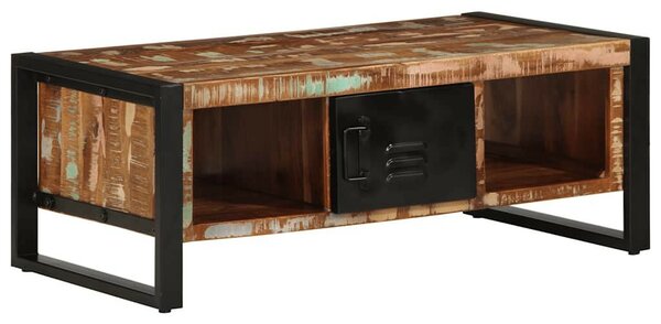 VidaXL dohányzóasztal többszínű 90x50x36cm tömörfa újrahasznosított fa