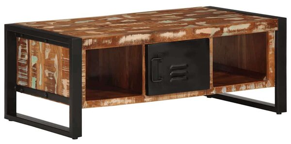 VidaXL dohányzóasztal többszínű 90x50x36cm tömörfa újrahasznosított fa