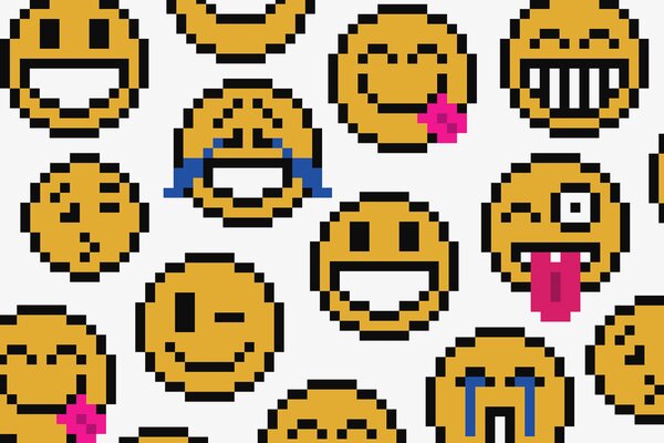Fotótapéta Sárga smiley arcok csoportja, Absztrakt fotótapéta, Népszerű fotótapéta, w01942 - Tapeko.hu
