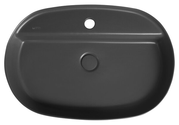 Sapho INFINITY OVAL, kerámia munkalap mosogató 60x40cm, antracit, 10NF65060-2C