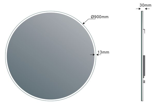 Sapho Sapho, VISO körtükör LED világítással, ø 90cm, VS090