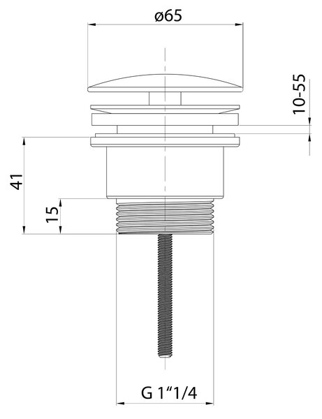 Sapho Sapho, mosogató kimenet 5/4", nem zárható, nagy dugó, vastagság: 10-55 mm, arany matt, 542.742.5GB