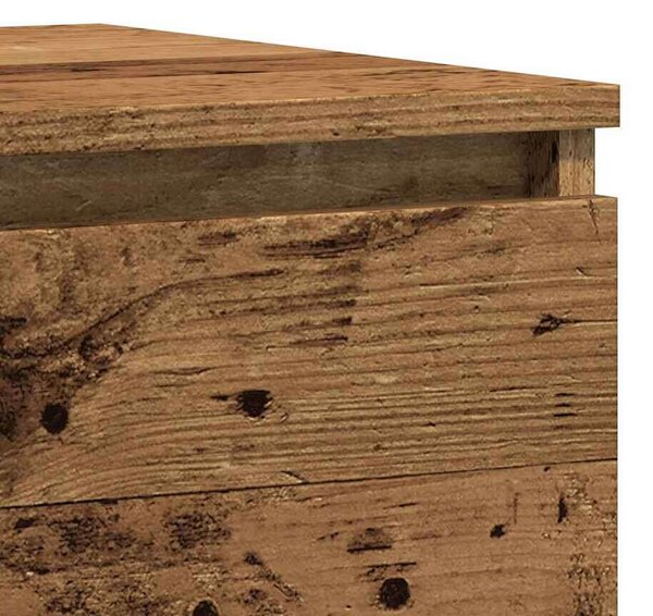 VidaXL 2 db antik fa színű szerelt fa éjjeliszekrény 50 x 40 x 43,5 cm