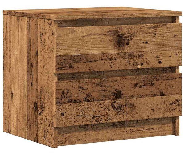 VidaXL 2 db antik fa színű szerelt fa éjjeliszekrény 50 x 40 x 43,5 cm