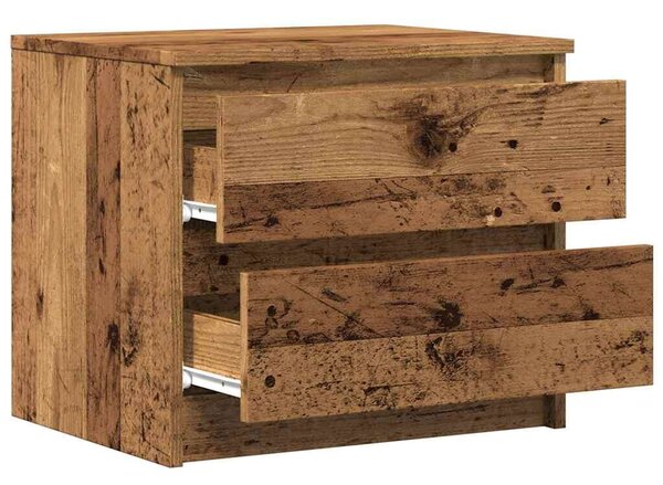 VidaXL 2 db antik fa színű szerelt fa éjjeliszekrény 50 x 40 x 43,5 cm