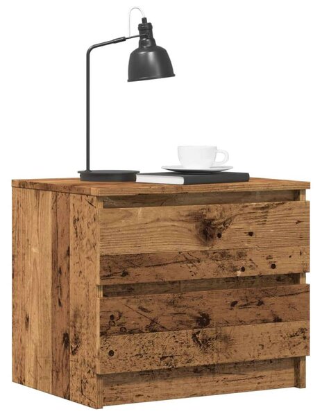 VidaXL 2 db antik fa színű szerelt fa éjjeliszekrény 50 x 40 x 43,5 cm