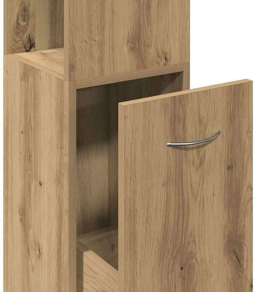 VidaXL kézműves tölgy színű szerelt fa fürdőszobaszekrény 25x25x170 cm