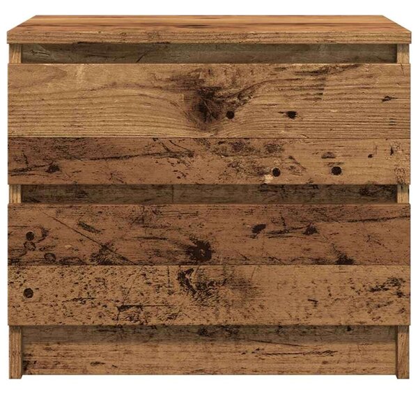 VidaXL 2 db antik fa színű szerelt fa éjjeliszekrény 50 x 40 x 43,5 cm
