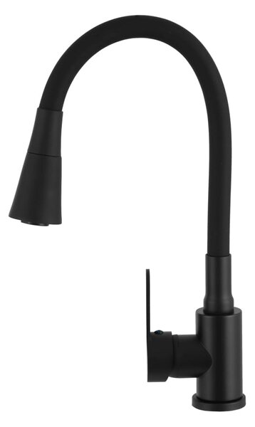 Gamma Flex 3000, szabadon álló mosogató csaptelep rugalmas karral, fekete, GMA-BFX-3000BK