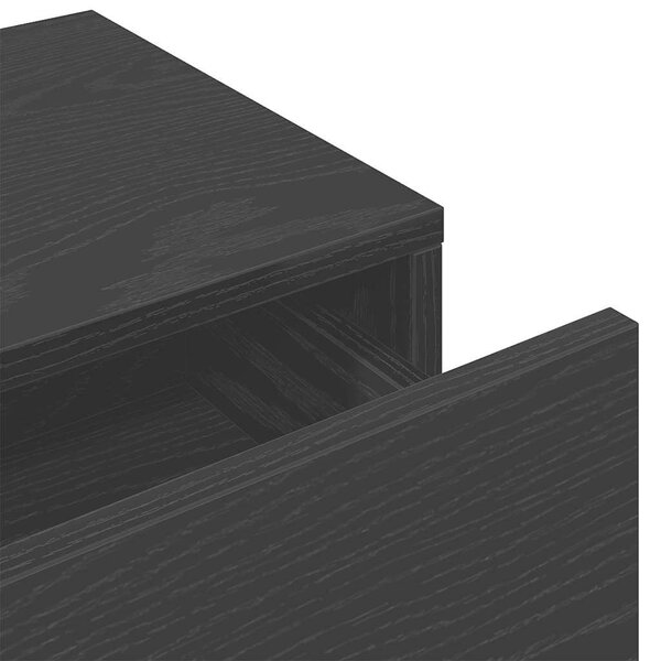VidaXL Falipolc fiókokkal fekete 100x36x19 cm műszaki fa