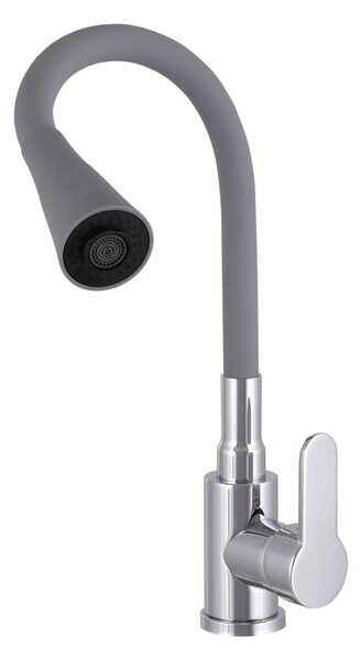 Gamma Flex 3000, szabadon álló mosogató csaptelep rugalmas karral, szürke-króm, GMA-BFX-3000G