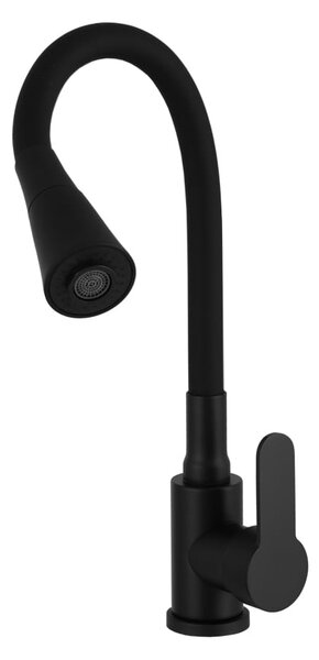 Gamma Flex 3000, szabadon álló mosogató csaptelep rugalmas karral, fekete, GMA-BFX-3000BK