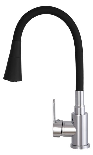Gamma Flex 3000, szabadon álló mosogató csaptelep rugalmas karral, fekete-króm, GMA-BFX-3000CH