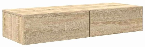 VidaXL Falipolc fiókokkal sonoma tölgy 100x36x19 cm műszaki fa