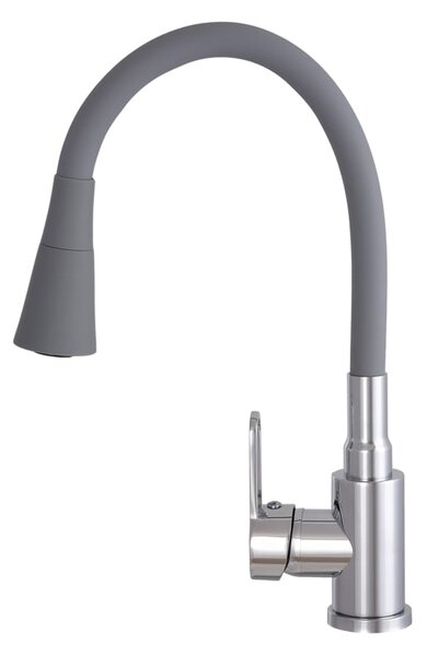 Gamma Flex 3000, szabadon álló mosogató csaptelep rugalmas karral, szürke-króm, GMA-BFX-3000G
