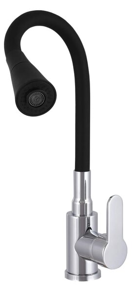 Gamma Flex 3000, szabadon álló mosogató csaptelep rugalmas karral, fekete-króm, GMA-BFX-3000CH