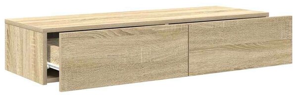 VidaXL Falipolc fiókokkal sonoma tölgy 100x36x19 cm műszaki fa