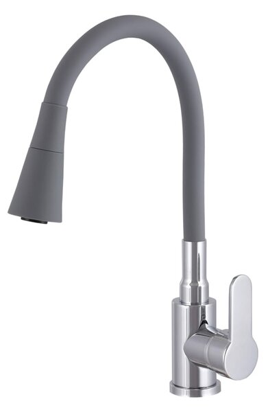 Gamma Flex 3000, szabadon álló mosogató csaptelep rugalmas karral, szürke-króm, GMA-BFX-3000G
