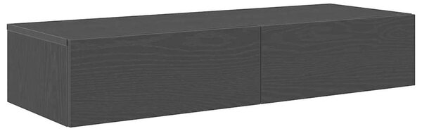 VidaXL Falipolc fiókokkal fekete 100x36x19 cm műszaki fa
