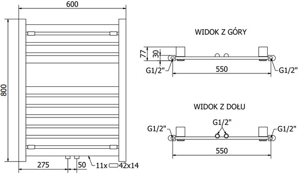 Mexen Uran, elektromos fűtőelem 800x600 mm + fűtőrúd 600 W, fehér, W105-0800-600-2600-20