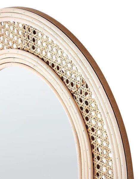 Falitükör FRANEY 50 cm 120 cm Rattan Természetes